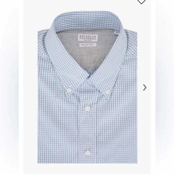 Brunello Cucinelli Micro Check Dress Shirt XL - Picture 2 of 3
